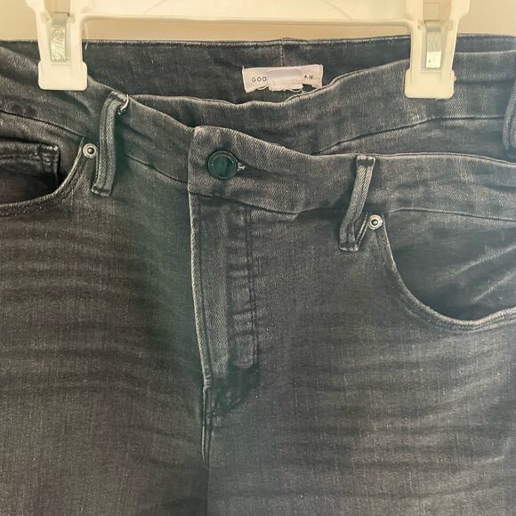 Good American Asymmetrical Dark Grey Skinny Jeans Size 12 - Picture 4 of 8